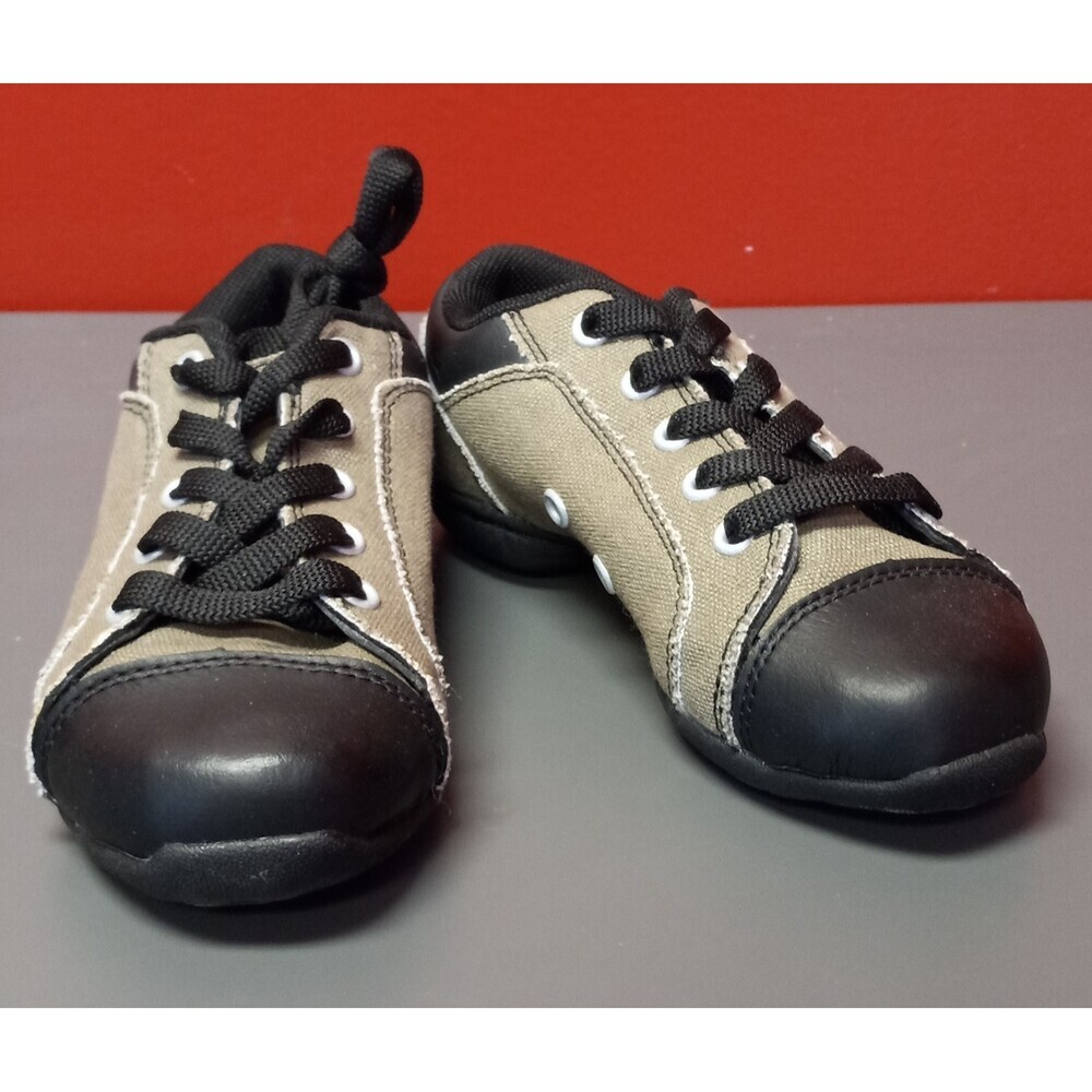Revolution Split Sole Canvas Dance Shoes Sneakers Black Gray Child Youth Size 2